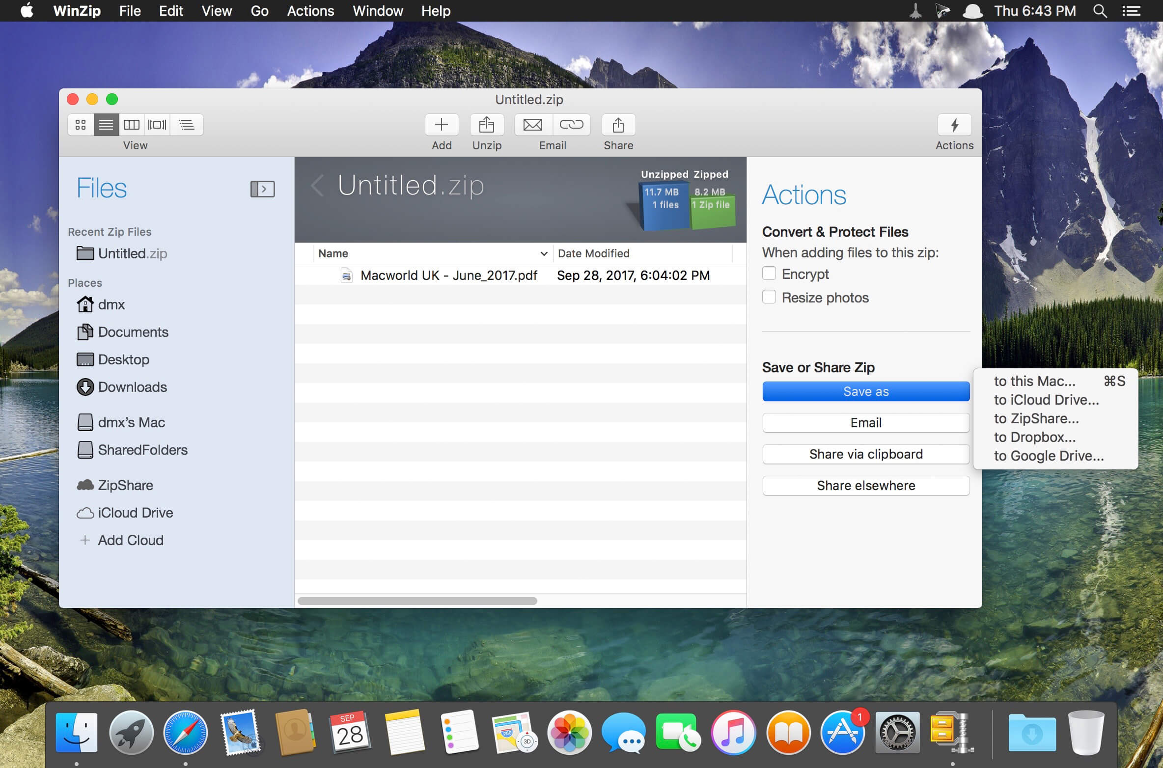 WinZip Mac Pro 12.0.7282 for Mac screenshot