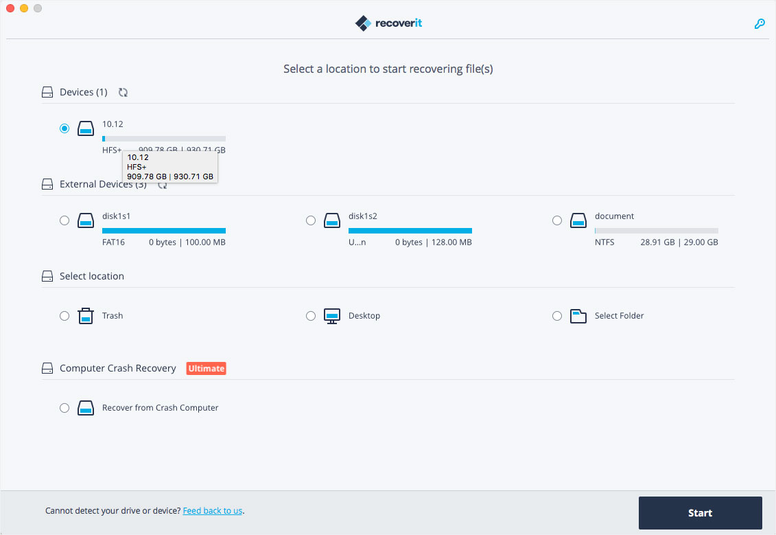 Wondershare Recoverit 13.0.7.14 for Mac screenshot