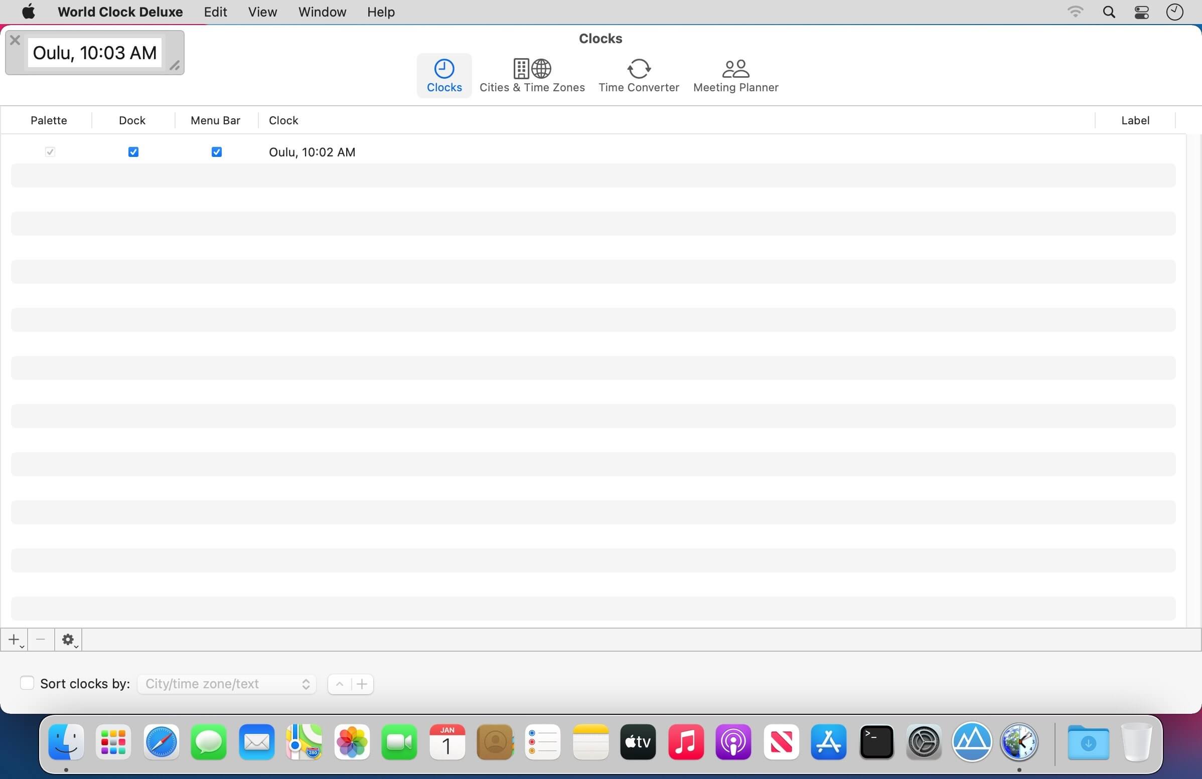 World Clock Deluxe 4.17.1.2 for Mac screenshot