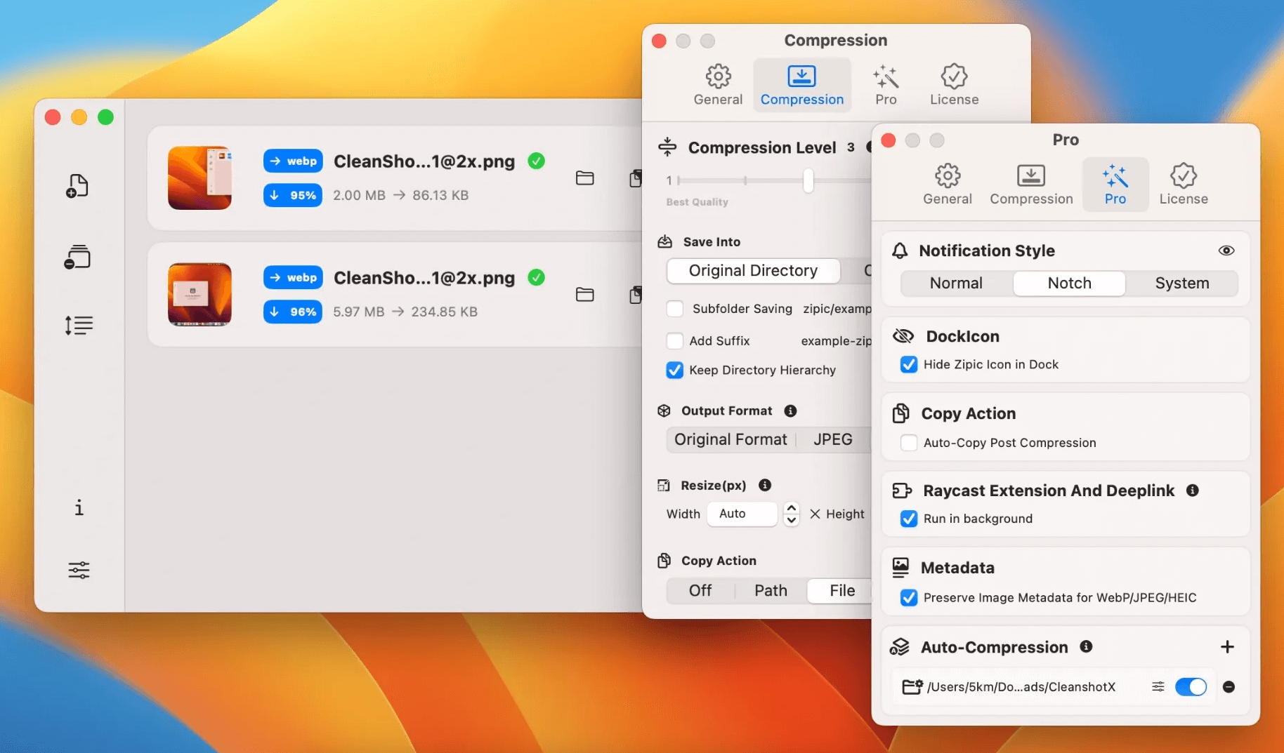 Zipic 1.8.4 for Mac screenshot